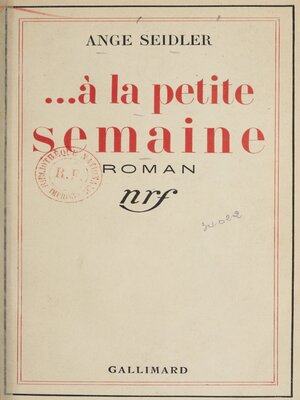 cover image of À la petite semaine
